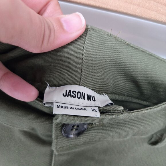 Jason Wu Military Green Cargo Midi Skirt Minimalist Women's Size XS Extra Small - Picture 10 of 12